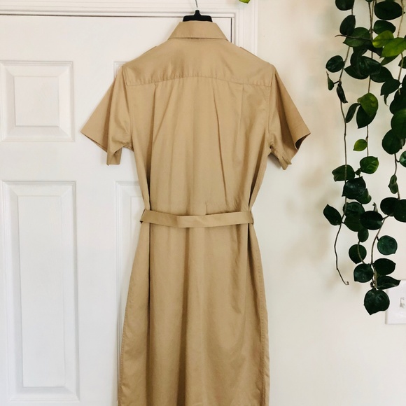 Brooks Brothers Khaki Safari Shirt Dress Size 4 - Picture 2 of 4
